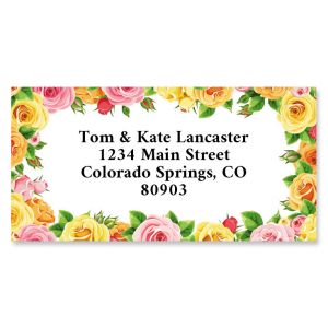 Spring Roses Border Return Address Labels