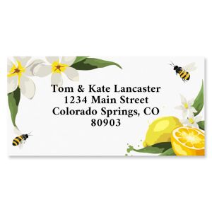 Honey Bee and Lemons Border Return Address Labels