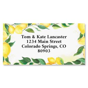 Watercolor Lemon Border Return Address Labels