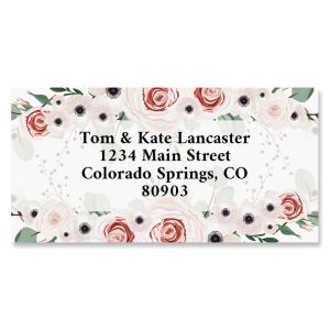 Pink Flowers Border Return Address Labels