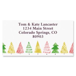 Christmas Trees Border Return Address Labels