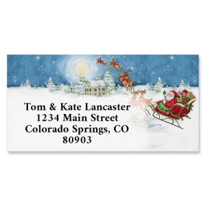 Santa's Journey Border Return Address Labels