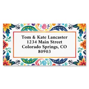 Fiesta Colors Border Return Address Labels