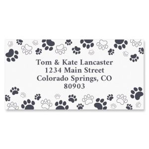 Paw Prints Border Return Address Labels