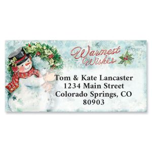 Watercolor Christmas Border Return Address Labels