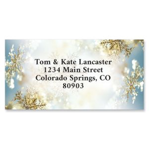 Snowflake Crystals Border Return Address Labels