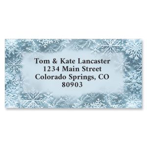 Snowflake Crystals Border Return Address Labels