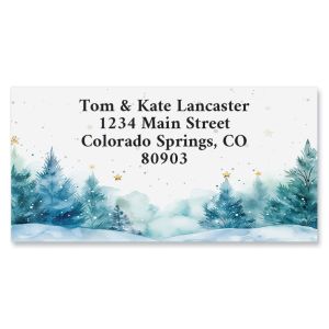 Glittery Snow Border Return Address Labels