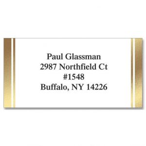 White & Gold  Foil Return Address Labels