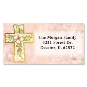 Flowers of Faith  Foil Border Return Address Labels