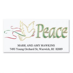 Dove of Peace  Foil Deluxe Address Labels