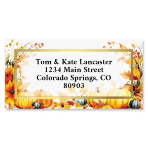 Golden Pumpkins Border Return Address Labels