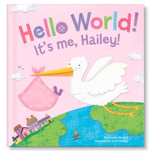 Hello World! Personalized Boardbook for Girls