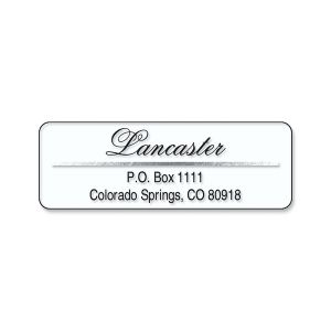 Address Label with Silver Foil Accent Line-Clear-C133