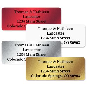 Foil Assortment Address Labels  (4 Colors) - 96 Count Sheets