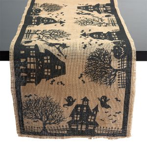 Burlap Halloween Table Runner