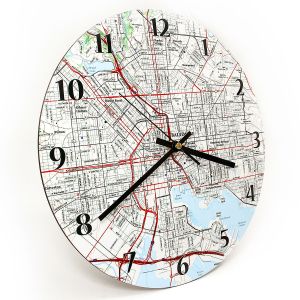 Custom Round Map Clock
