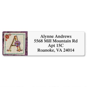 Hand Stitched Initial Classic Address Labels
