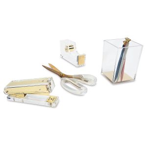 Acrylic & Gold Desk Accessories