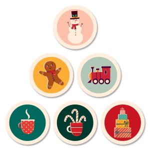Holiday Illustrations Holiday Seals (6 Designs)