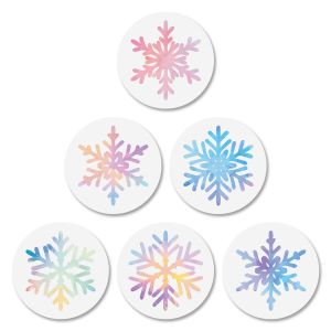 Pastel Snowflakes Holiday Seals (6 Designs)
