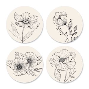 Floral Lines Envelope Seals (4 Designs)