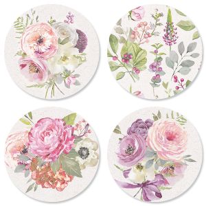 Pink Peony Envelope Seals