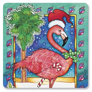 Flamingo Holiday Envelope Seals