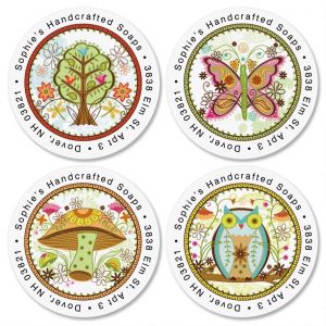Live Simply Round Address Labels   (4 Designs)