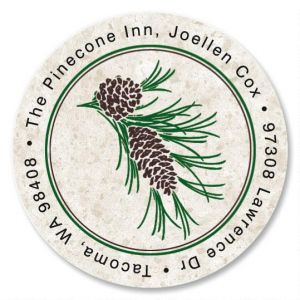 Pinecone  Round Return Address Labels