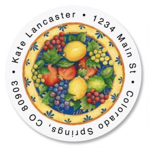Tuscan Fruit Round Address Labels