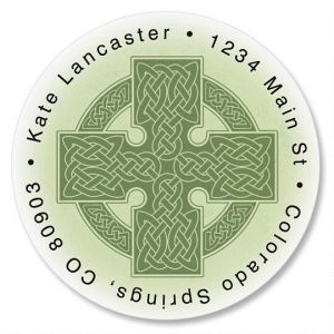 Celtic Cross Round Return Address Labels