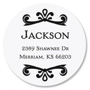 Scroll Name Round Return Address Labels