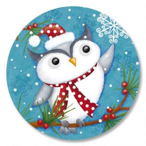 Happy Holiday Owl Envelope Seals