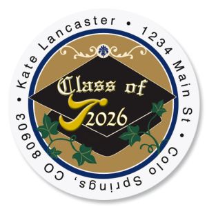 Congrats Graduation Round Return Address Labels