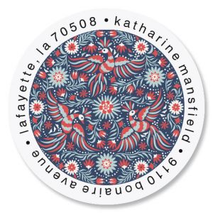 Folk Art Round Address Labels