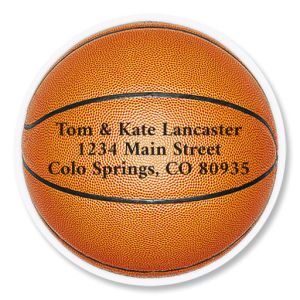 Basketball Diecut Return Address Labels
