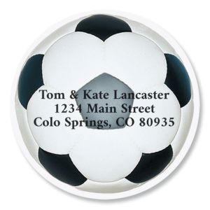Soccer Ball Diecut Return Address Labels