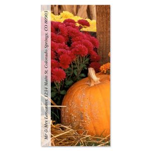 Pumpkins and Mums Oversized Return Address Labels
