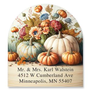 Pumpkins In Love Diecut Return Address Labels