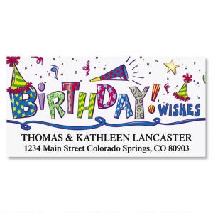Birthday Wishes Deluxe Return Address Labels