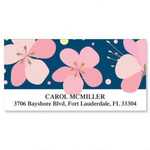 Pink Blossom Deluxe Return Address Labels