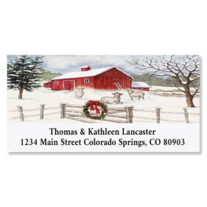 Country Barn Deluxe Christmas Address Labels