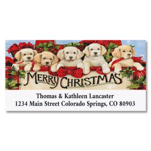 Truck Puppies Deluxe Christmas Address Labels