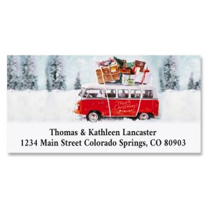 Christmas Bus Deluxe Return Address Labels