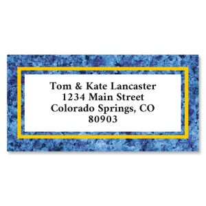 Blue Granite Border Return Address Labels
