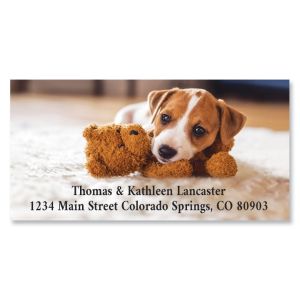 Puppy and her Teddy Deluxe Return Address Labels