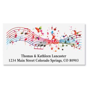 Colorful Music Deluxe Return Address Labels