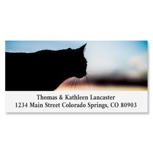 Cat Silhouette Deluxe Return Address Labels