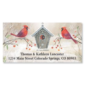 Cardinal Winter Deluxe Return Address Labels